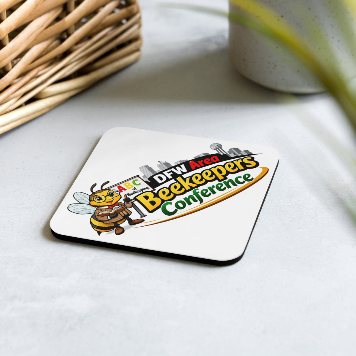 DFW ABC Cork-back coaster